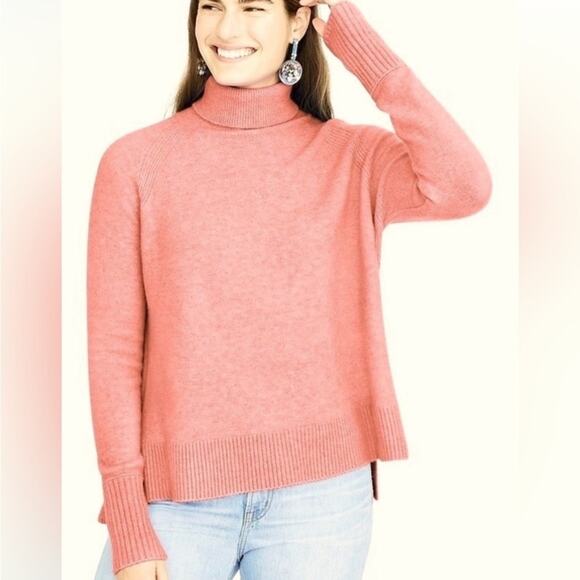 J. Crew Supersoft Yarn Side Split Peach Turtleneck Sweater Wool Alpaca XXS H4131 - Picture 1 of 13